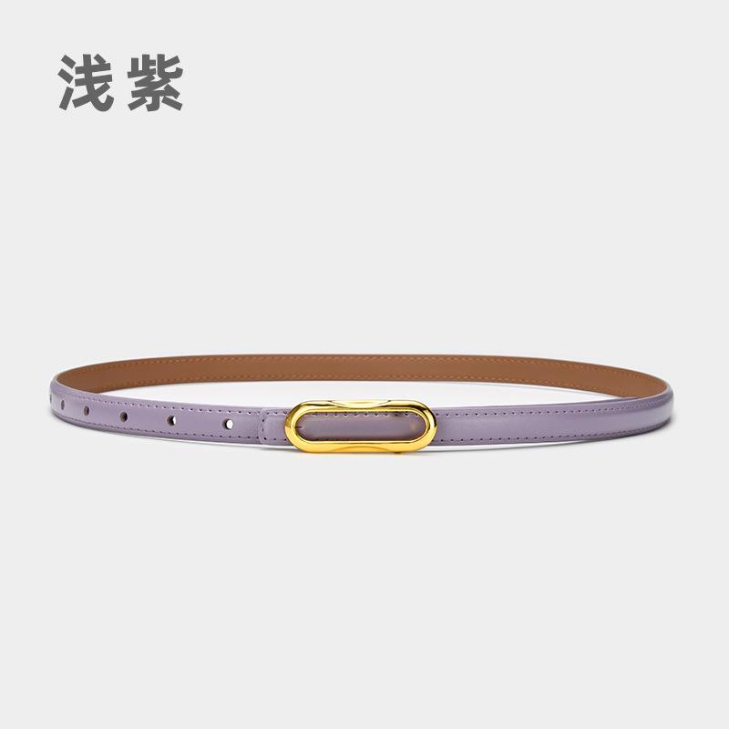Four Seasons Available New Women'S Small Belt Multi Color Versatile Thin Belt Paired With Jeans Belt, Leather Second Layer Cowhide Belt