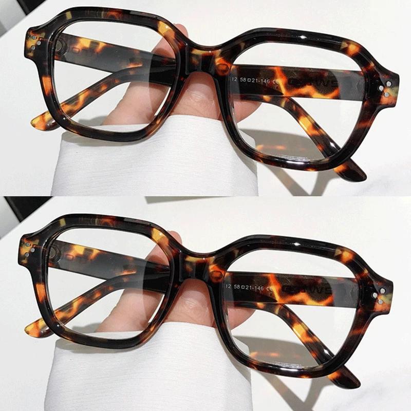 1/2pcs Retro Oversized Anti Blue Light Computer Glasses Frame Women Men Trendy Fashionable Eyeglasses Classic Spectacles Ouclos