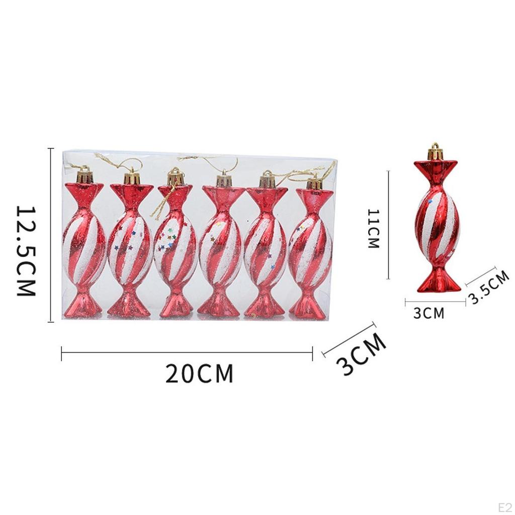 6x Weihnachtsbonbon-Ornamente Zubehör Hängende Dekorationen für Verlobungswand