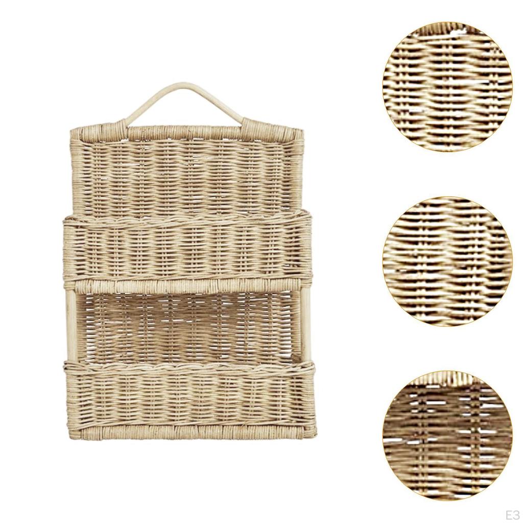 Double Woven Hanging Basket Fruit Storage Planter Baskets for Organizing