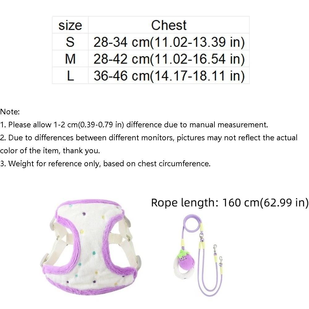 Cartoon Dog Double-Headed Leash Breathable Mesh Eggplant Storage Bag Puppy Vest Soft Padding Dog Chest Strap Pet Supplies