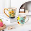 European Ceramic Strawberry Mushroom Coffee Cup with Lid Creative Cartoon Ceramic Mug Exquisite Afternoon Tea Latte Coffee Mug