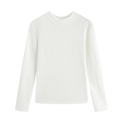 Camiseta Básica Feminina Gola Redonda Nova Primavera e Outono Feminina Slim Manga Longa Versátil