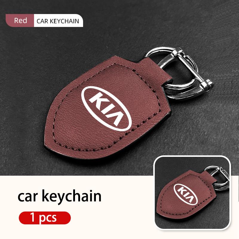 For KIA Fashion Leather Car Keychain Retro Style Keyrings Accessories Cerato Proceed Venga Stonic Picanto Sorento Stinger Mewf00