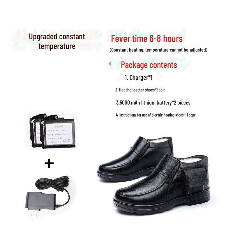 

Чоловічі зимові шкіряні електричні черевики з підігрівом - Перезаряджувані бавовняні черевики для ходьби 44