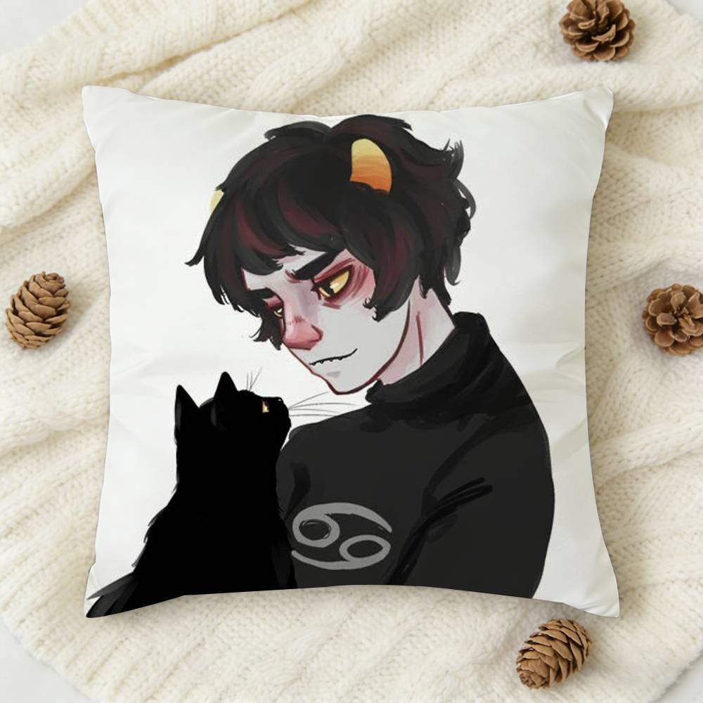 HHomestuck TTrolls Karkat Doublesided Printed Square Decorative Cushion Cover for Sofa Living Room Home Decor