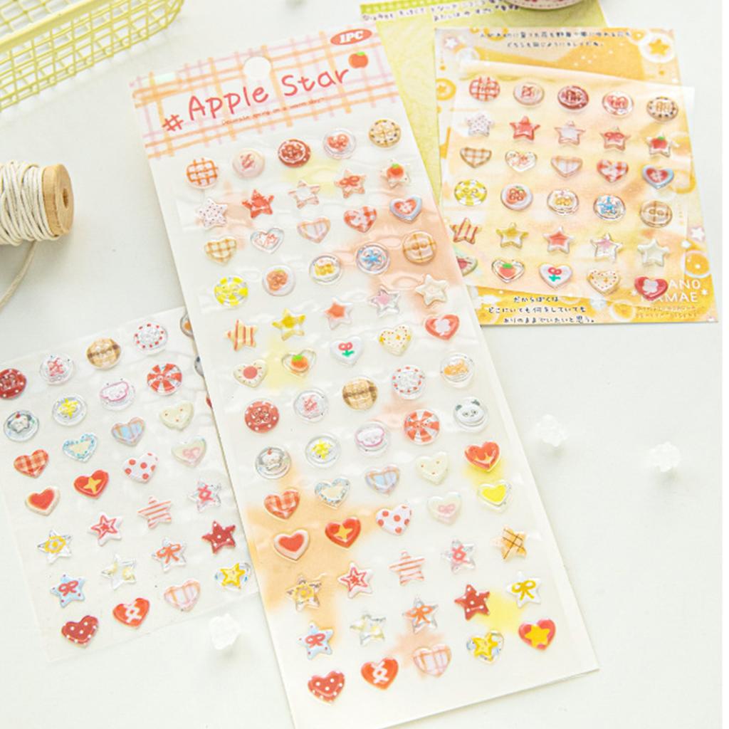 Scrapbook-Sticker Sternförmiger Sticker Epoxid-Dekorationssticker Klebeaufkleber Schreibwaren-Sticker zur Journal-Dekoration