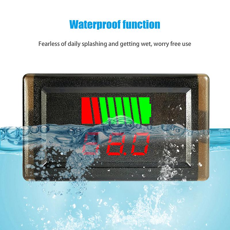 Lcd Digital Voltmeter 12V 24V 60V 72V Waterproof Electric Car Battery Capacity Indicator Lead Acid Power Car Moto Voltage Tester