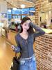 Korean Sweet Lace-Up Trim Long Sleeve Slimming T-Shirt for Women