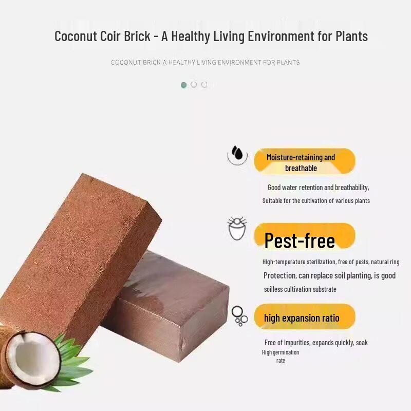 Universal Coconut Coir Soil for Planting - Coarse Coconut Shell Blocks for Flowers and Vegetables