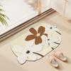 Nordic Simple Flowers Moisture-wicking Quick Drying Bathroom Floor Mat Bathroom Odd Shape Anti-dirty Wear-resistant Diatomium Mud Carpet