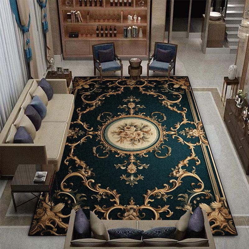 Retro American Style Carpet for Living Room Large Area Decoration Sofa Coffee Table Rugs Home Bedroom Non-slip Lounge Floor Mat