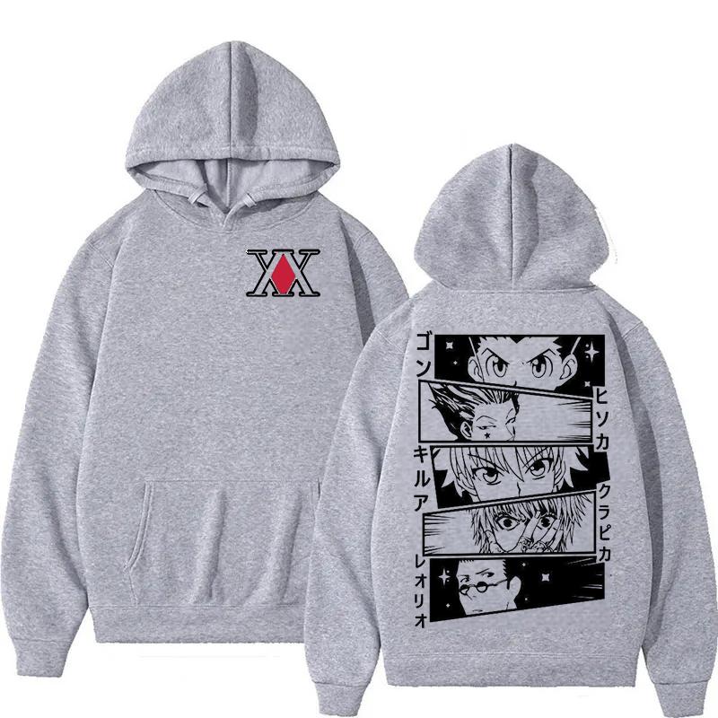 Men's Clothing Autumn Winter Hoodies Japanese Anime HUNTER×HUNTER HoodedSweatshirt Y2K Oversized Pure Cotton Clothes Sportswear