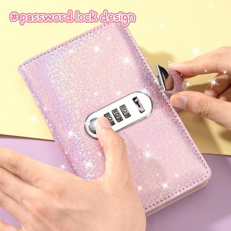 Piele PU Provocarea celor 100 de plicuri Liant de economii Copertă laser cu blocare prin parolă Caiet pentru economisirea banilor Carte financiară reutilizabilă