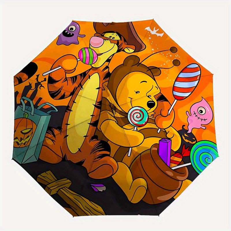 Tigger, Winnie-the-Pooh Automatic Opening and Closing Umbrella, Compact Travel Umbrella, Lightweight and Portable, Suitable for Beach Commut