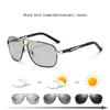 New Fashion Pochromic Sunglasses Men Retro Polarized Driving Sun Glasses Luxury Brand Men's TAC Lens Goggle UV400