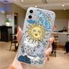 Funny Sun Moon Face Shockproof Phone Case For iPhone 15 14 11 12 13 Pro MAX Mini XS XR SE 14 Plus Fundas Transparent Back Covers