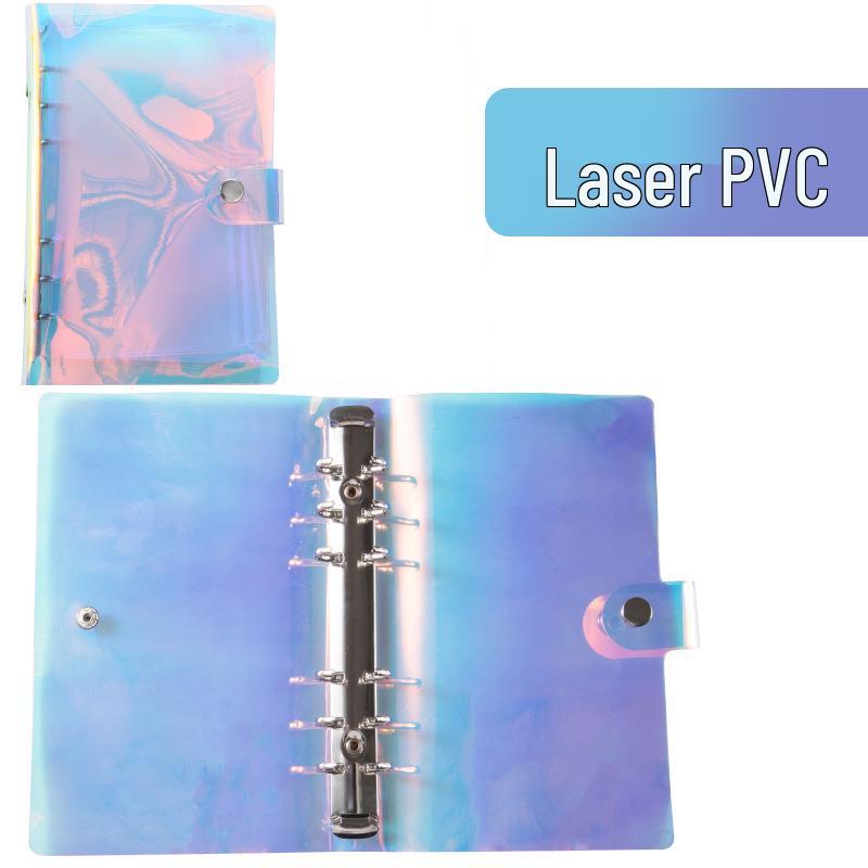 A6 Macaroon Leather Notebook Binder with 12 Refillable Zipper Pockets for Bills and Coins