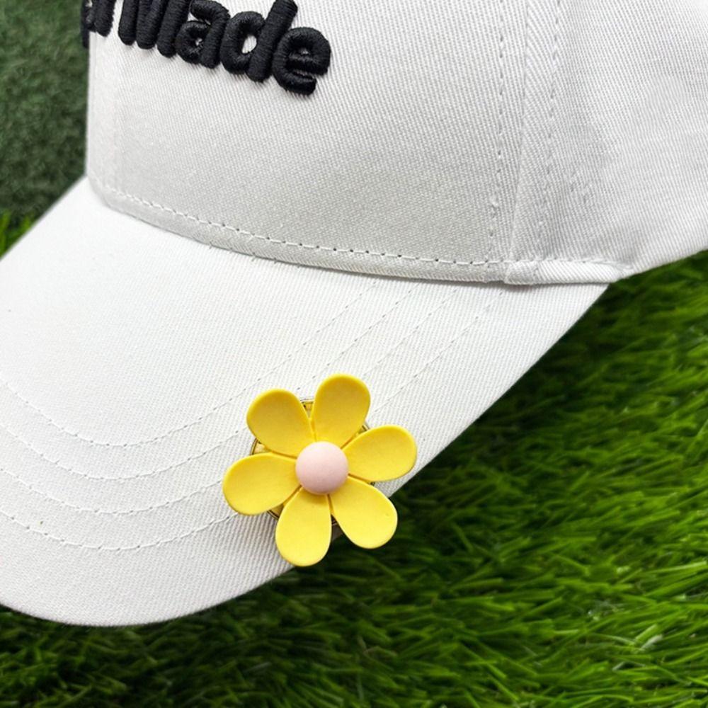 Flower Shaped Golf Cap Clip Magnetic Golf Hat Marker Outdoor Sports Golf Ball Mark  Golf Lovers
