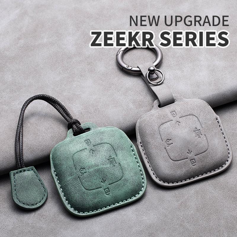 Car Key Cover Keychain For ZEEKR 7X 001 007 009 2026 2026 Car Smart Remote Key Case Shell Leather Protection Car Accessories