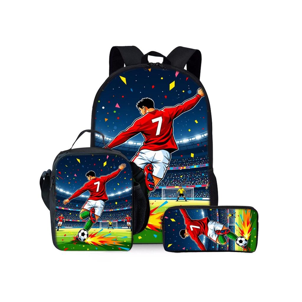 Football Full Screen Patterned Knapsack For Boys/Girls Children Best Gifts 2D Animated Backpack Big Capacity Teens Laptop Backpack
