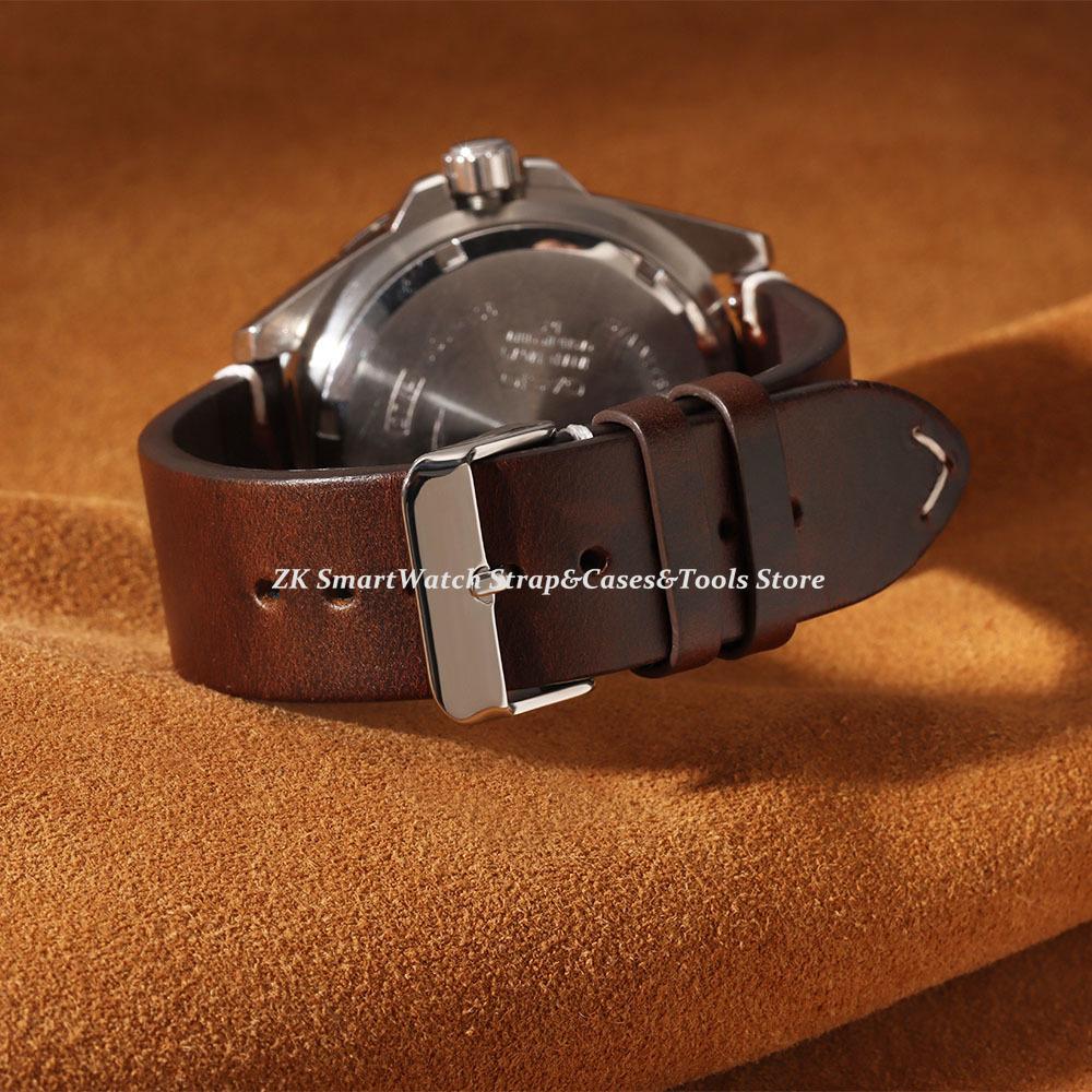 Quality Handmade Retro Oil Wax Genuine Leather Calfskin Strap 18mm 19mm 20mm 21mm 22mm 24mm Quick Release Band Watch Accessories