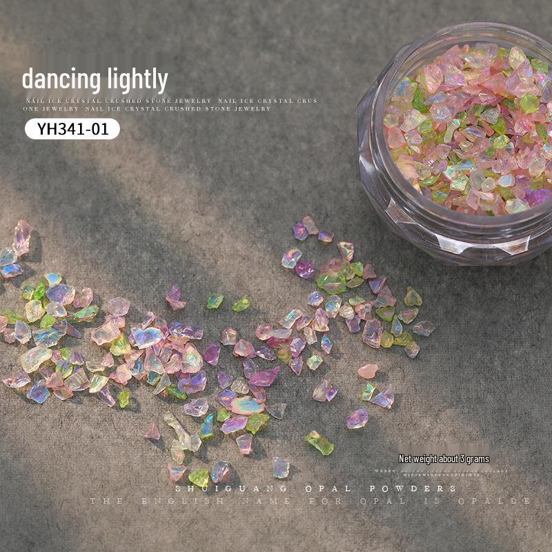 Iridescent Cat Eye & Crushed Stone 3D Nail Decoration Kit