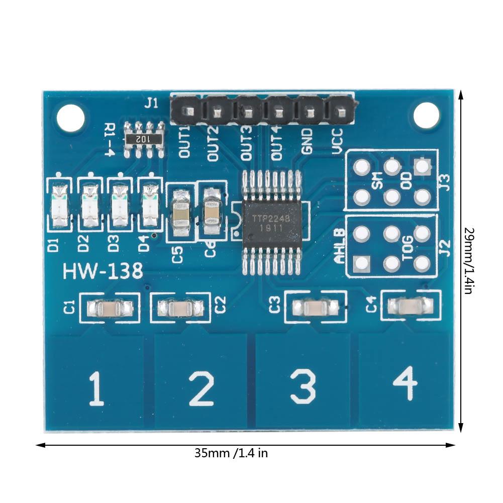5Pcs Touch Switch Module TTP224 Capacitive 4 Channels Digital Sensor Electrical Equipment
