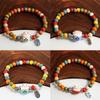 Süßes Glückskatzen-Armband für Frauen und Mädchen, verstellbar, bunte Perlenarmbänder, chinesischer Stil, Keramik, Katzenanhänger, Armband, Schmuck