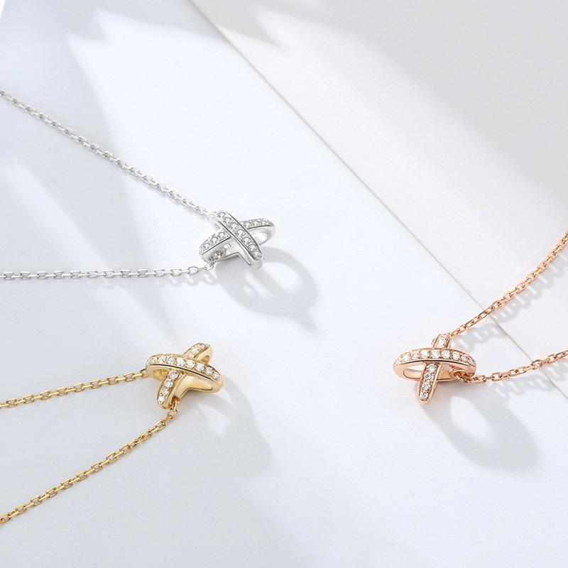 English Letter X Necklace for Women, Simple Student Style Pendant Collarbone Chain Neck Chain
