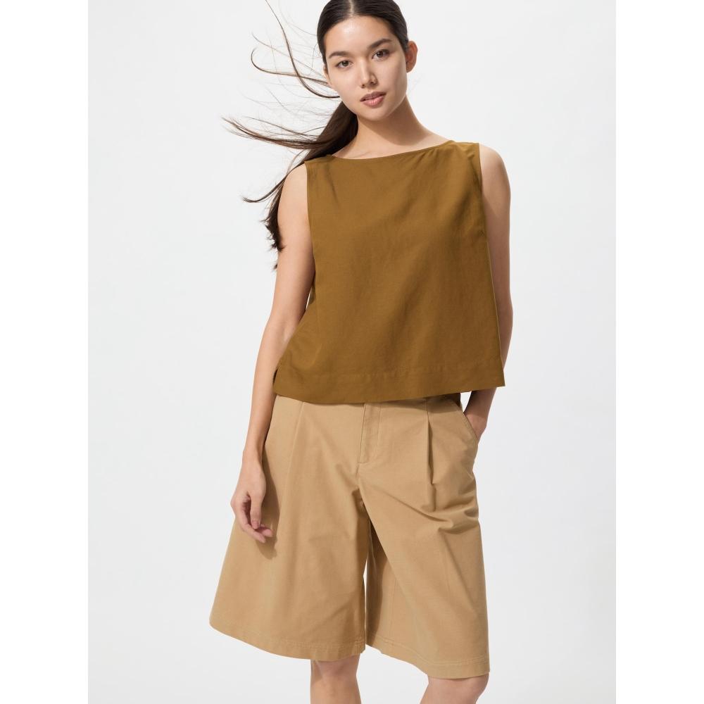 Uniqlo Japan Linen Blend Blouse Sleeveless