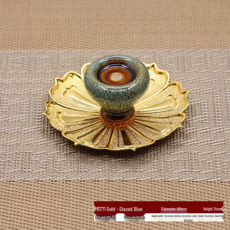 Ceramic Lotus Backflow Incense Burner & Stick Holder Ornament