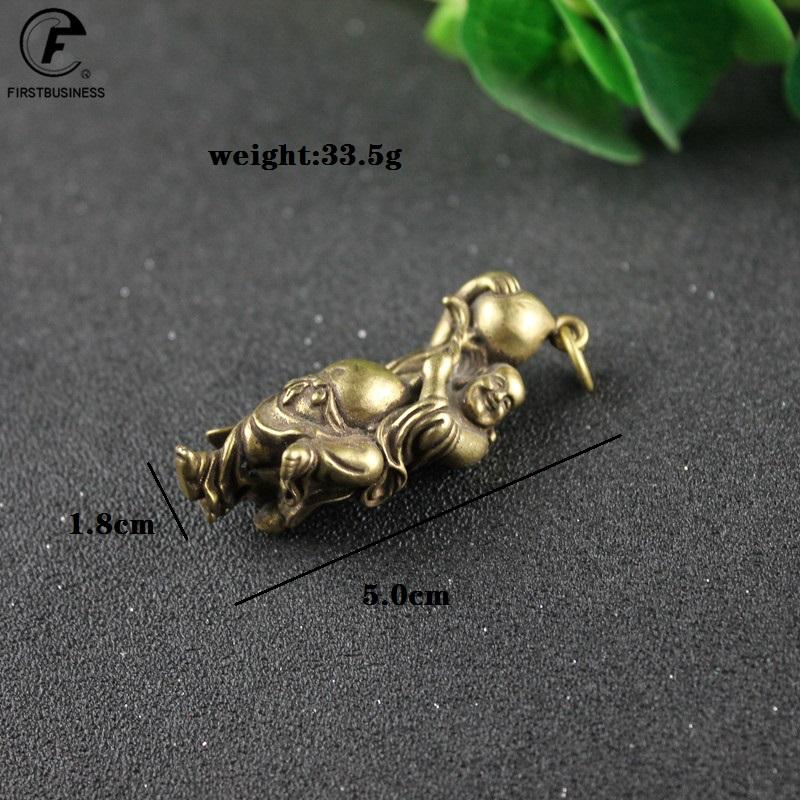 Copper Maitreya Buddha Miniatures Figurines Coins Brass Small Statue Ornaments Home Decor Craft for Car Decoration Accessories