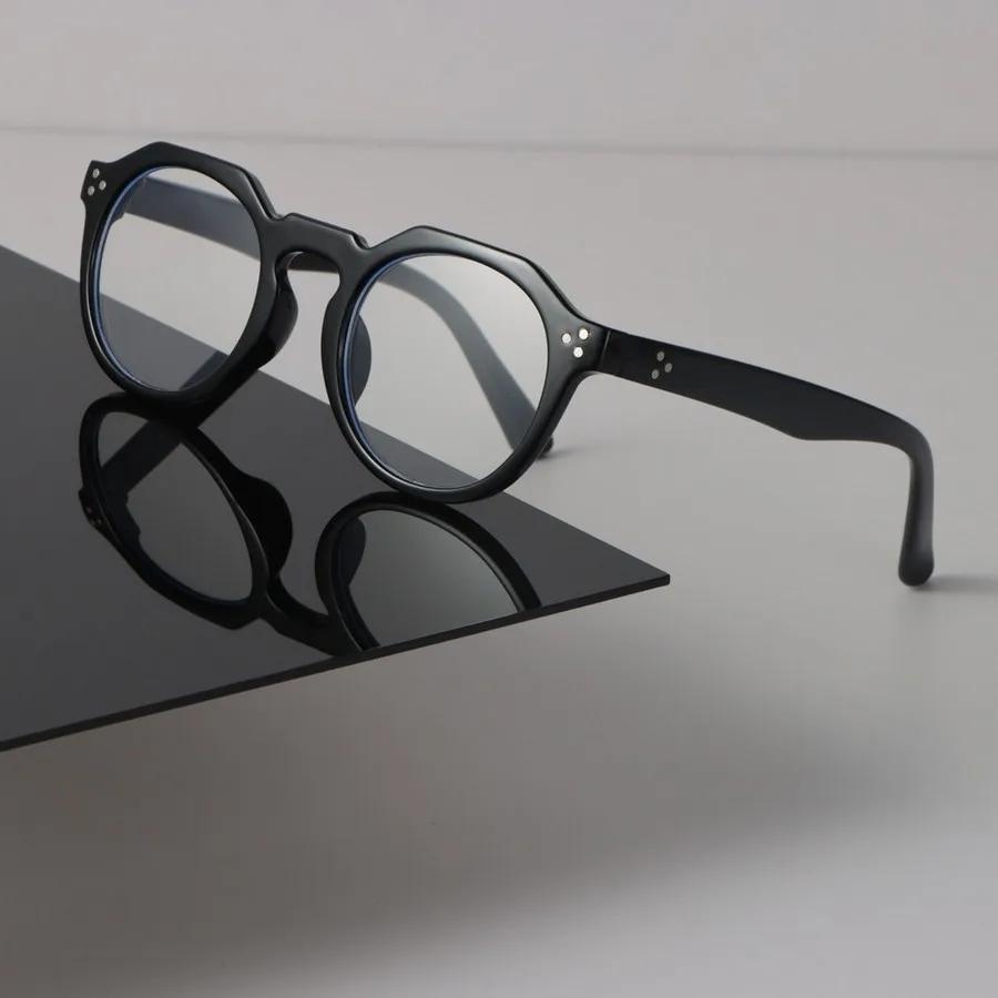 Trendige Runde Brille Damen Herren Minimalistisch Transparente Brille Retro Klarer Linsenrahmen Brille Oculos