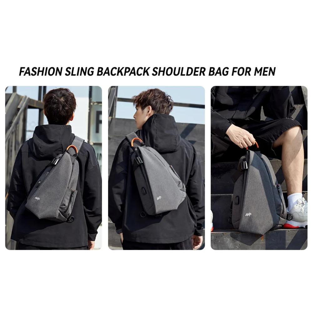 Anti-Theft Crossbody Sling Bag for Men Women,Small Backpack One Shoulder Bag, Chest Bag Sling Backpack for Hiking Biking Travel