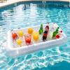 1Pc Inflatable Pvc Ice Serving Tray Cooler With Drain Plug Floating Durable Drink Chiller For Picnic Pool Party Supplies