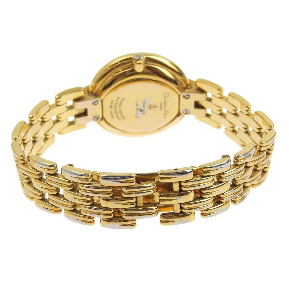 Dior Bagira Watches 46.154.3 blackDial Plated Gold Quartz Analog display Women Used