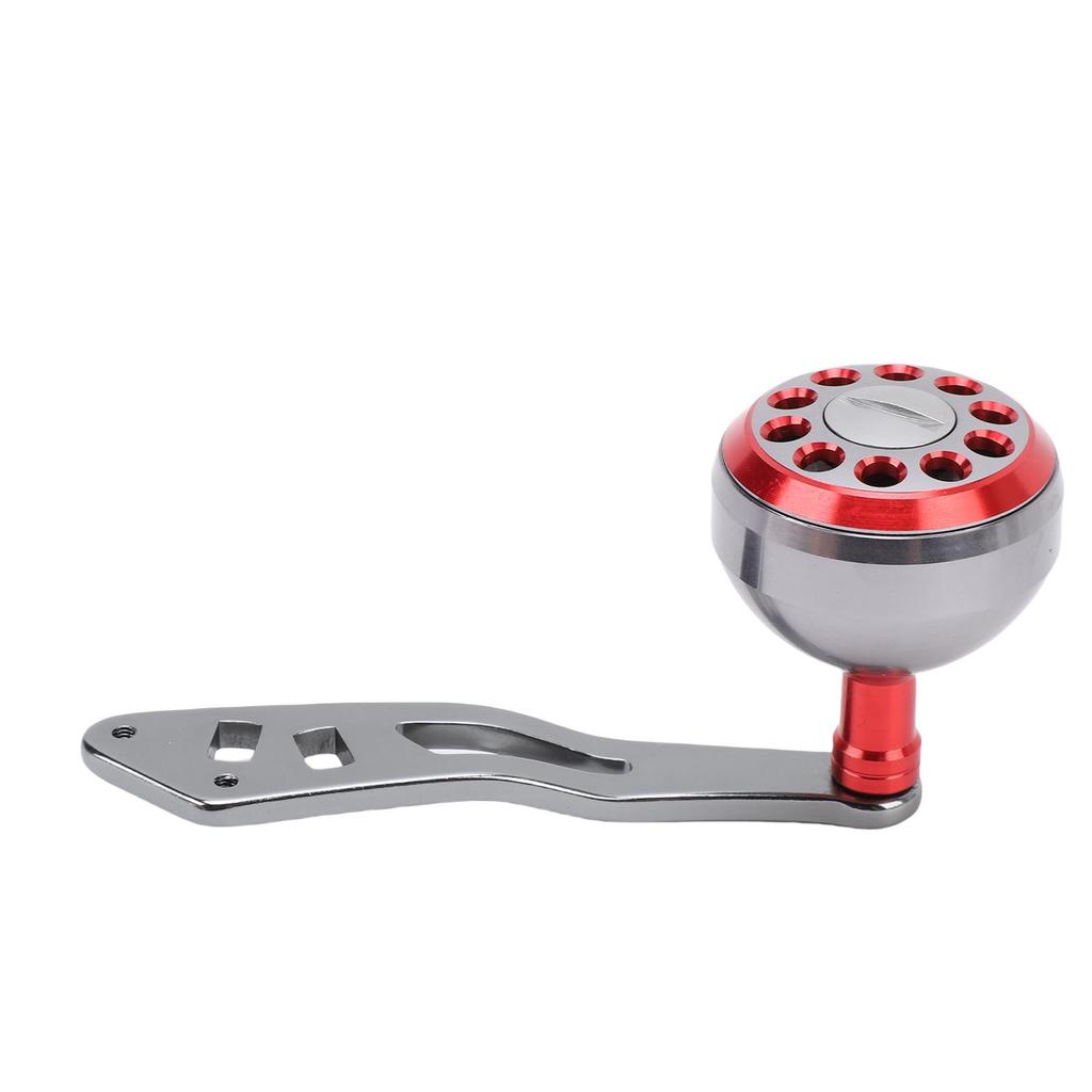 Fishing Reel Power Handle Aluminum Alloy Lightweight Ergonomic Baitcasting Reel Knob Handle Grip Red