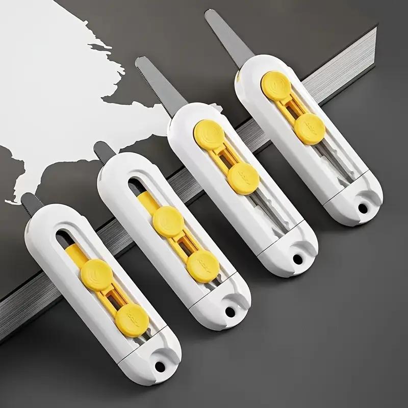 1pc Magnetic Mini Box Cutter Portable Box Cutter Letter Opener and Paper Cutter Retractable Blade Durable ABS Material Mini Box