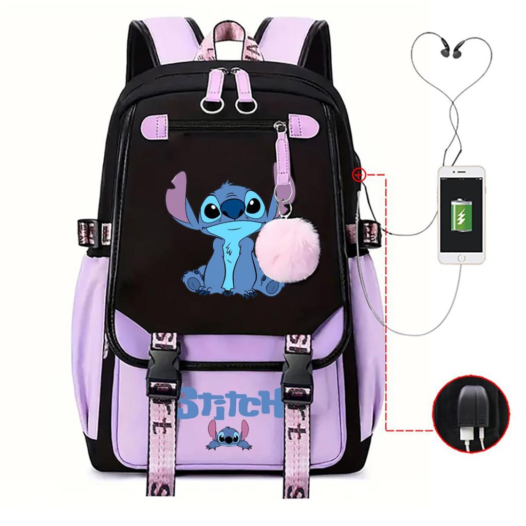 Campus-Style Cartoon Print Personalized Versatile Backpack, Student Casual Large-Capacity Backpack