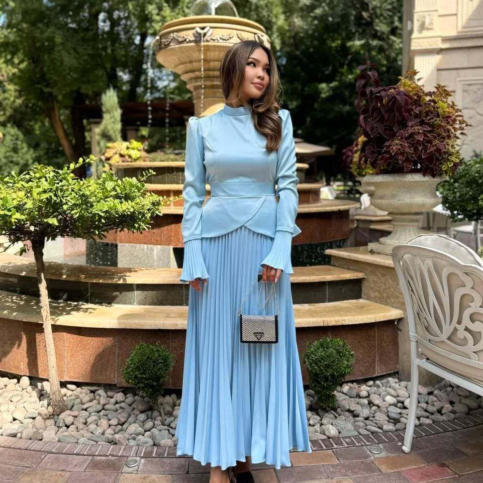 2025 Autumn/Winter European & American Elegant Tie-Up Top & Ruffled Skirt Women's Set