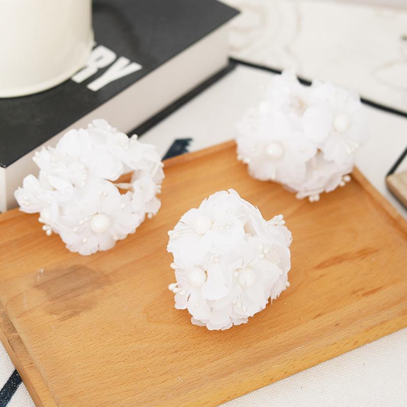 6pcs Golden Artificial Flowers Small Bouquet Christmas Wedding Home Decor Scrapbook Fake Plant Gift Box Wreaths Party Accessory