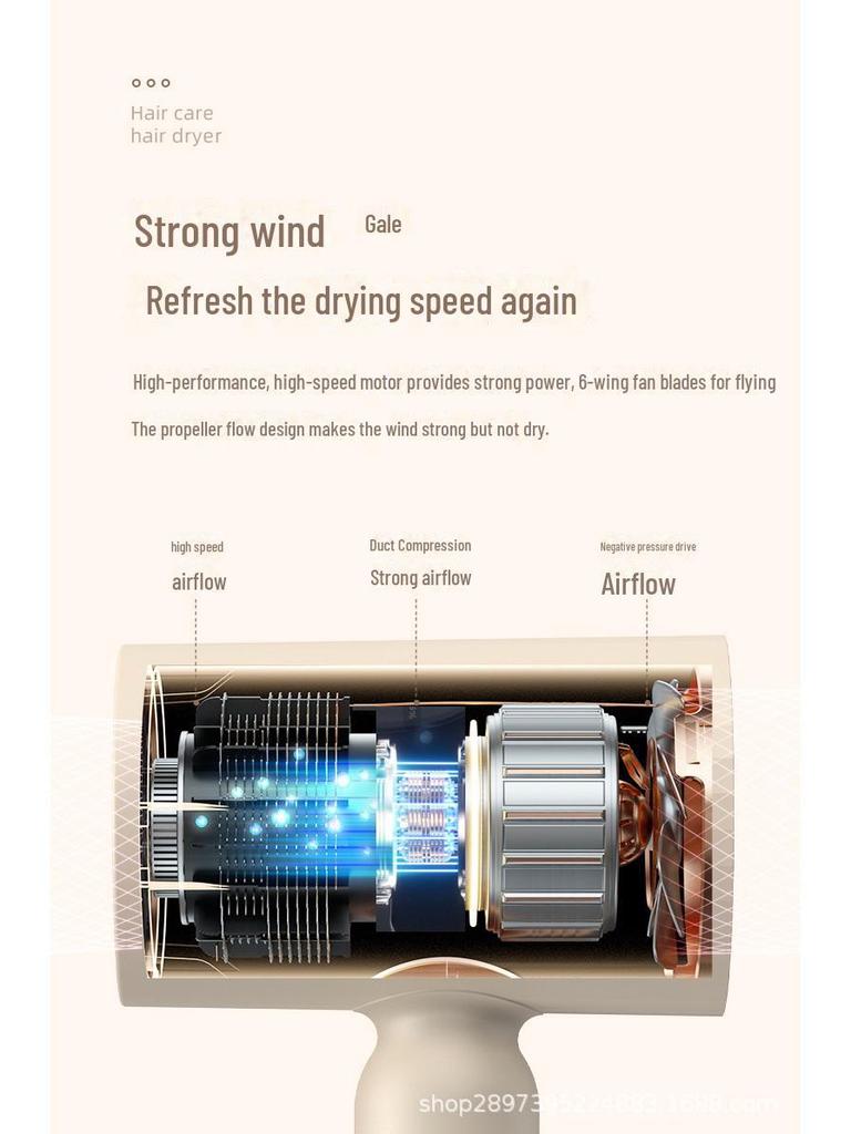 High-speed Hair Dryer with Strong Wind, Blue Light, and Hot/Cold Settings for Quick Drying, Ideal for Home or Salon Use