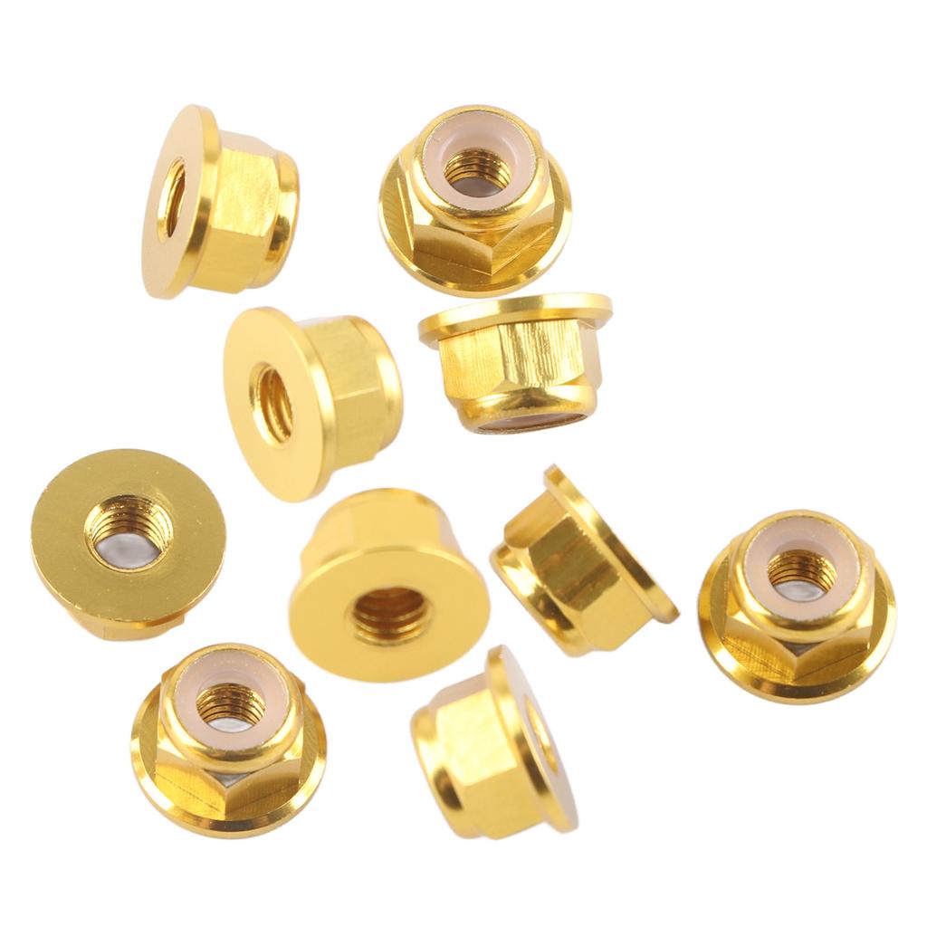Anodize M4 Nylon Insert SelfLock Nuts Hex Lock Nut Aluminum Alloy 10pcs Set