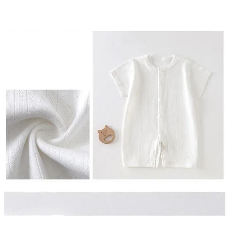 Baby Short Sleeved Jumpsuit Summer Newborn Breathable Mesh Air Conditioning Suit Boys Girls Infant Thin Sleepwear Crawling Suits