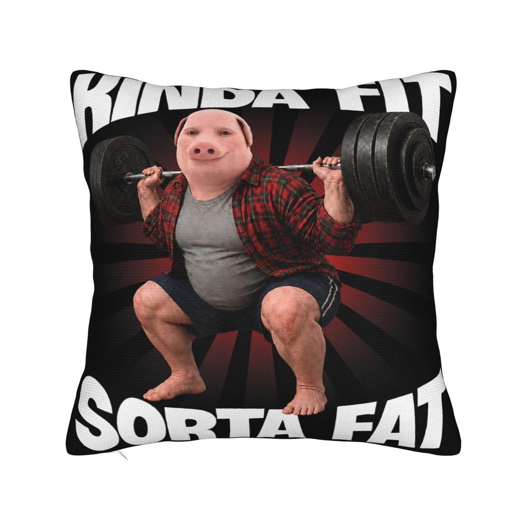 John Pork Don’t Fart Funny Squat Gym Meme Pillow Cover  Kawaii Pillow Case For Sofa Bedroom Home Decor Comfy Cushion Cover Gift