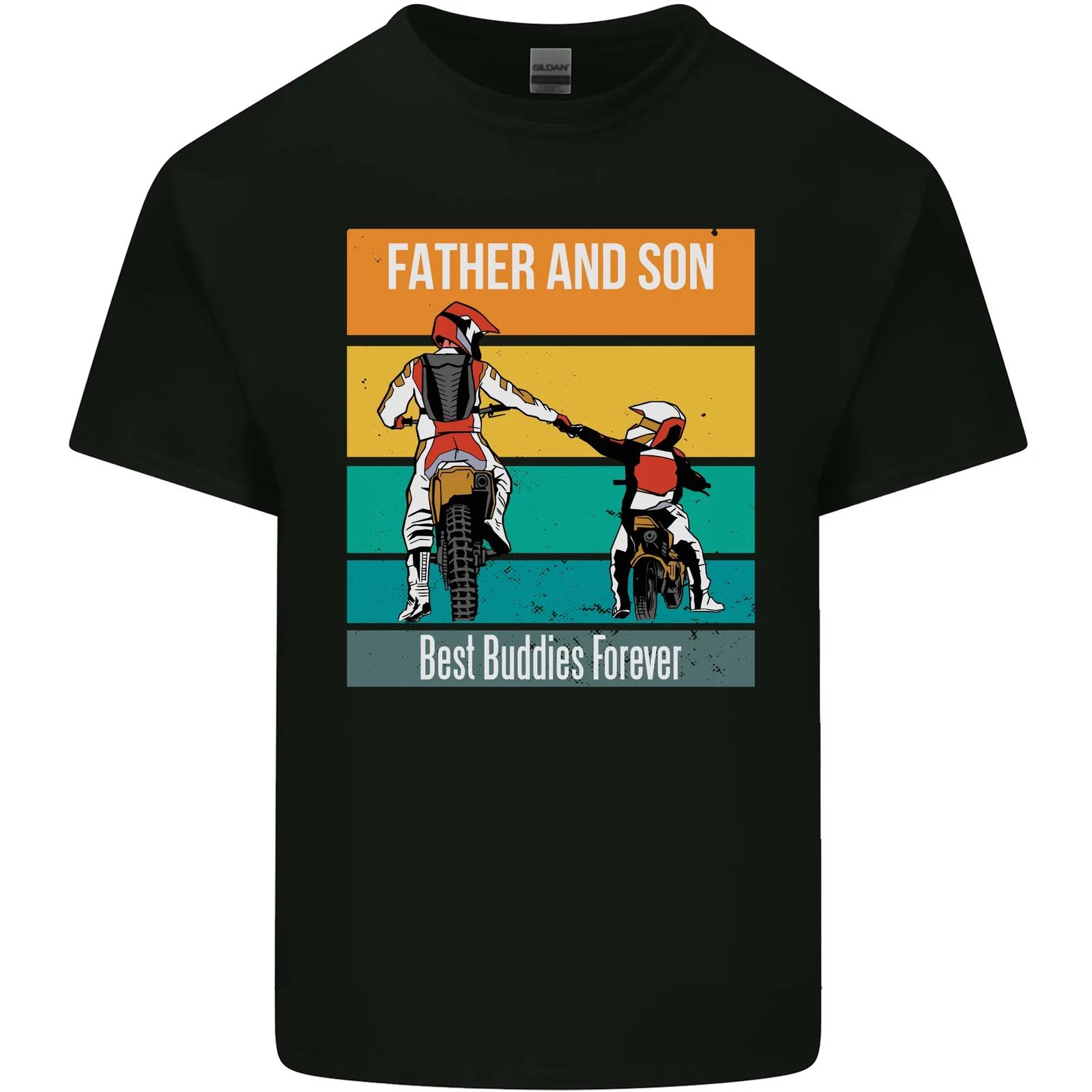 Motocross Father & Son Fathers Day Kids T-Shirt Childrens L