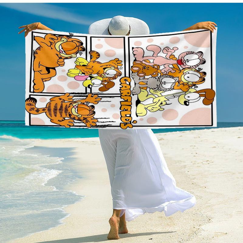 Ultra-Soft Beach Towel with Garfield Theme,Ideal for Pool - Camping, Diving - Perfect Travel Essential, Vibrant Beach Towel.