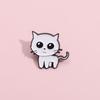 Alloy Unique White Cat Pin Brooch For Trendy Animal Lovers And Style Personalized