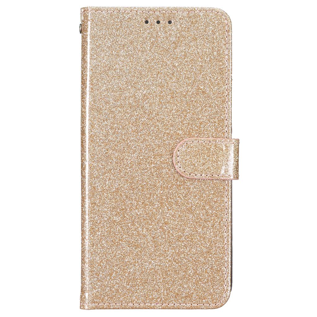 For iPhone 16 Plus Case PU Leather Wallet Folding Stand Glitter Phone Cover